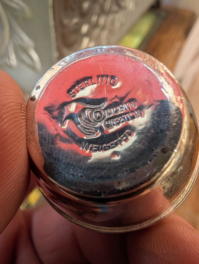 Weighted sterling silver salt and pepper shakers