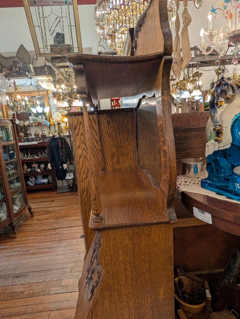 Victorian secretary desk curio cabinet