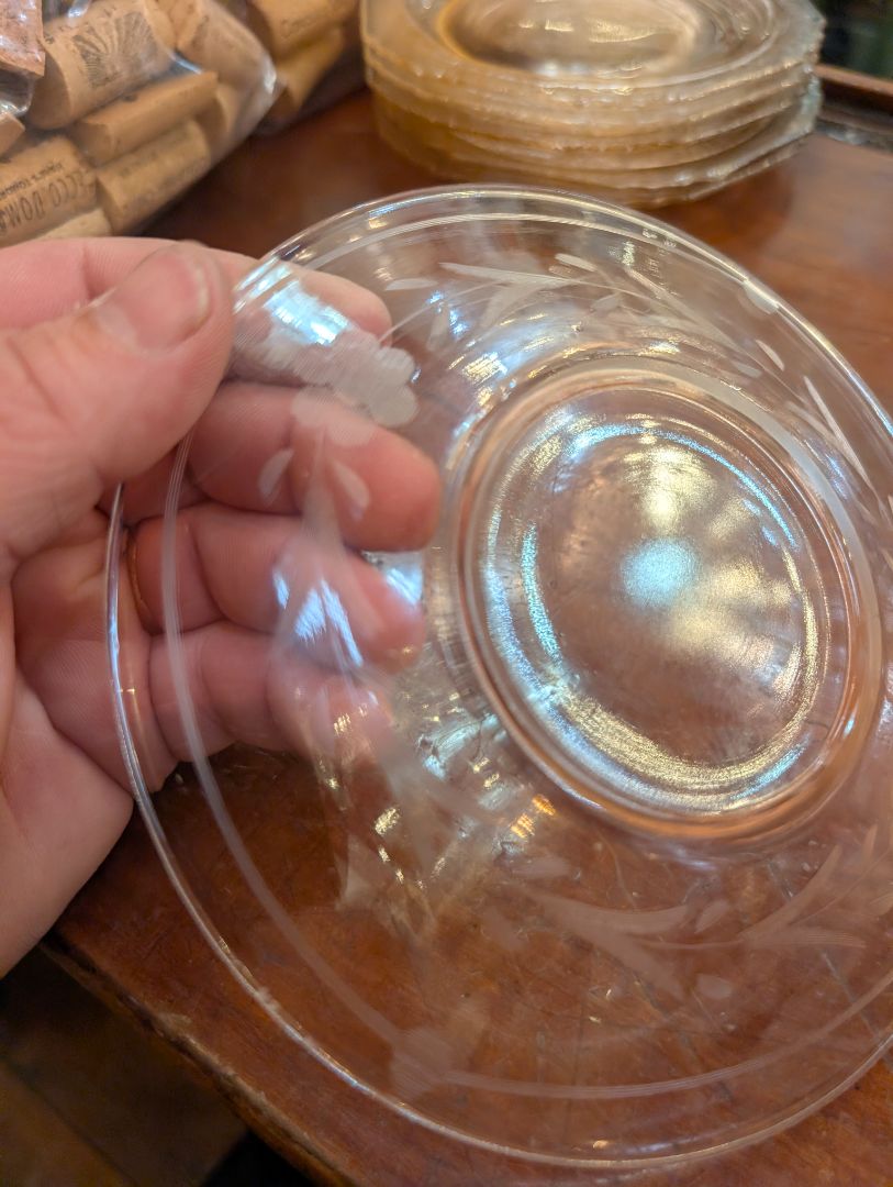 Cut Glass Pink Plate