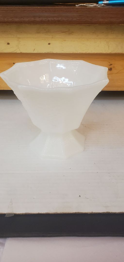 Milk Glass Pedestal Bowl