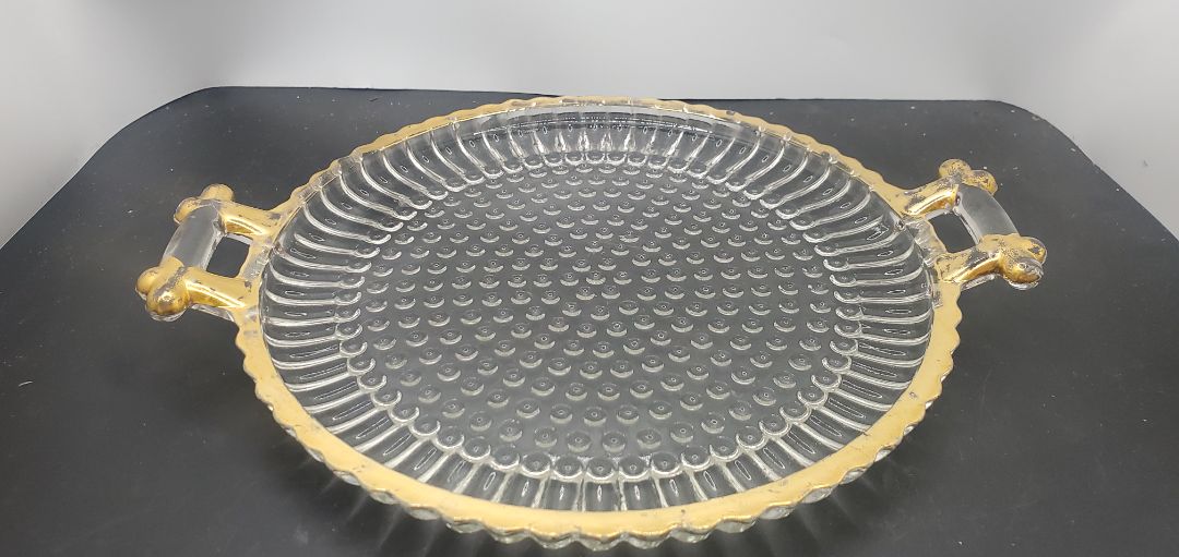 Nice Glass Bubble Tray w/ Handles