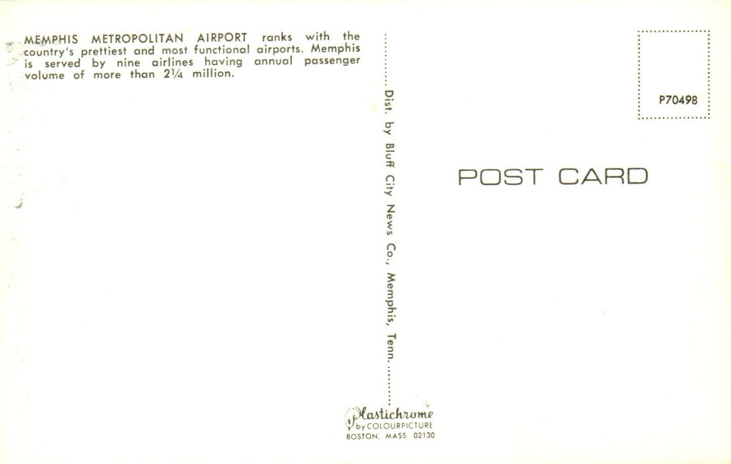 Memphis Metropolitan Airport TN Tennessee Postcard