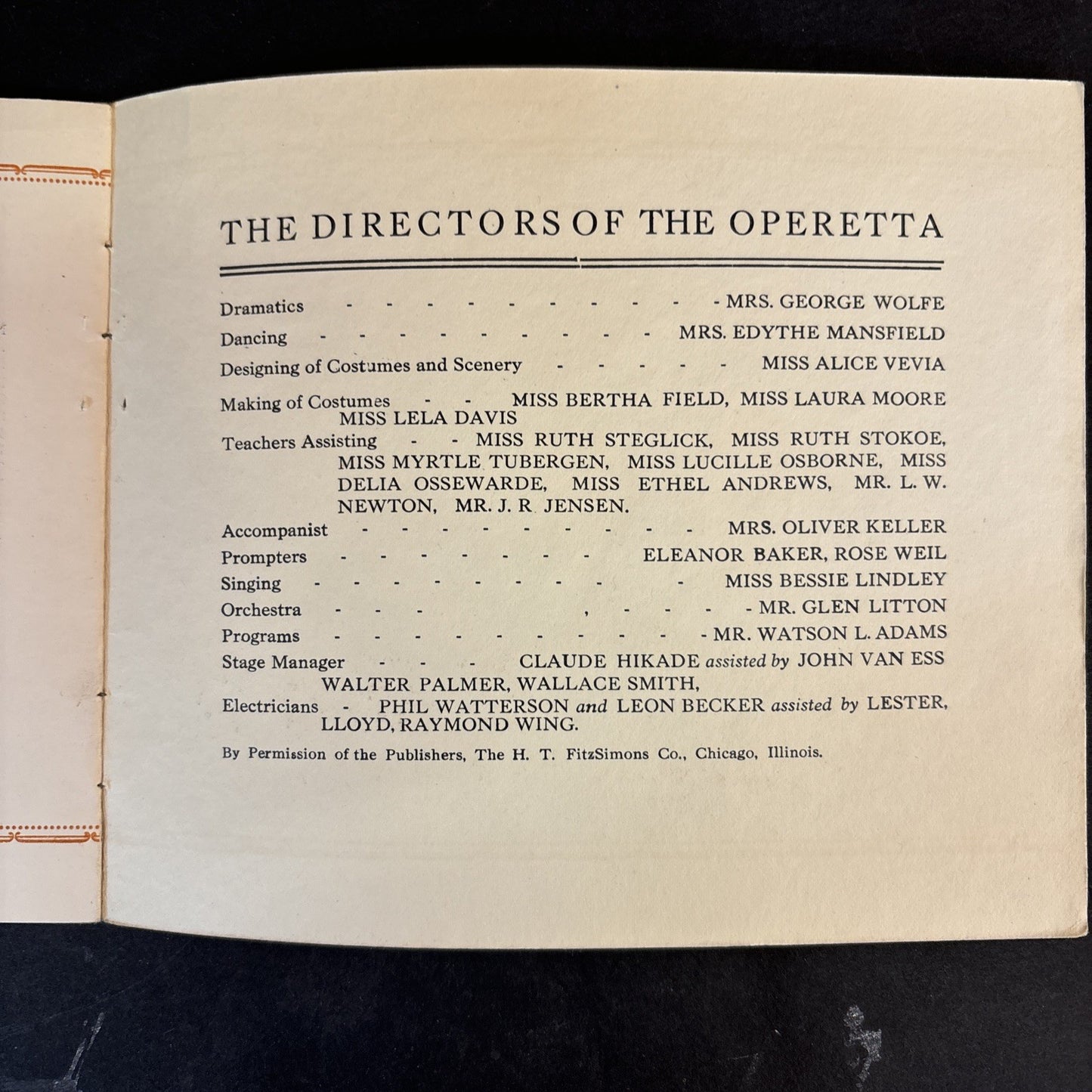 Up in the Air Operetta Play South High School in Grand Rapids Michigan 1929