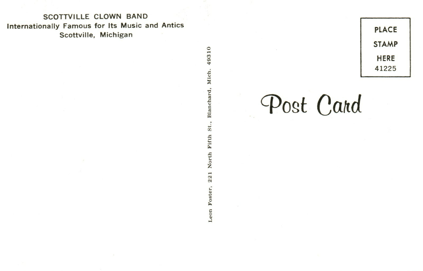 Real Photo Scottville Clown Band MI Michigan Mich Postcard