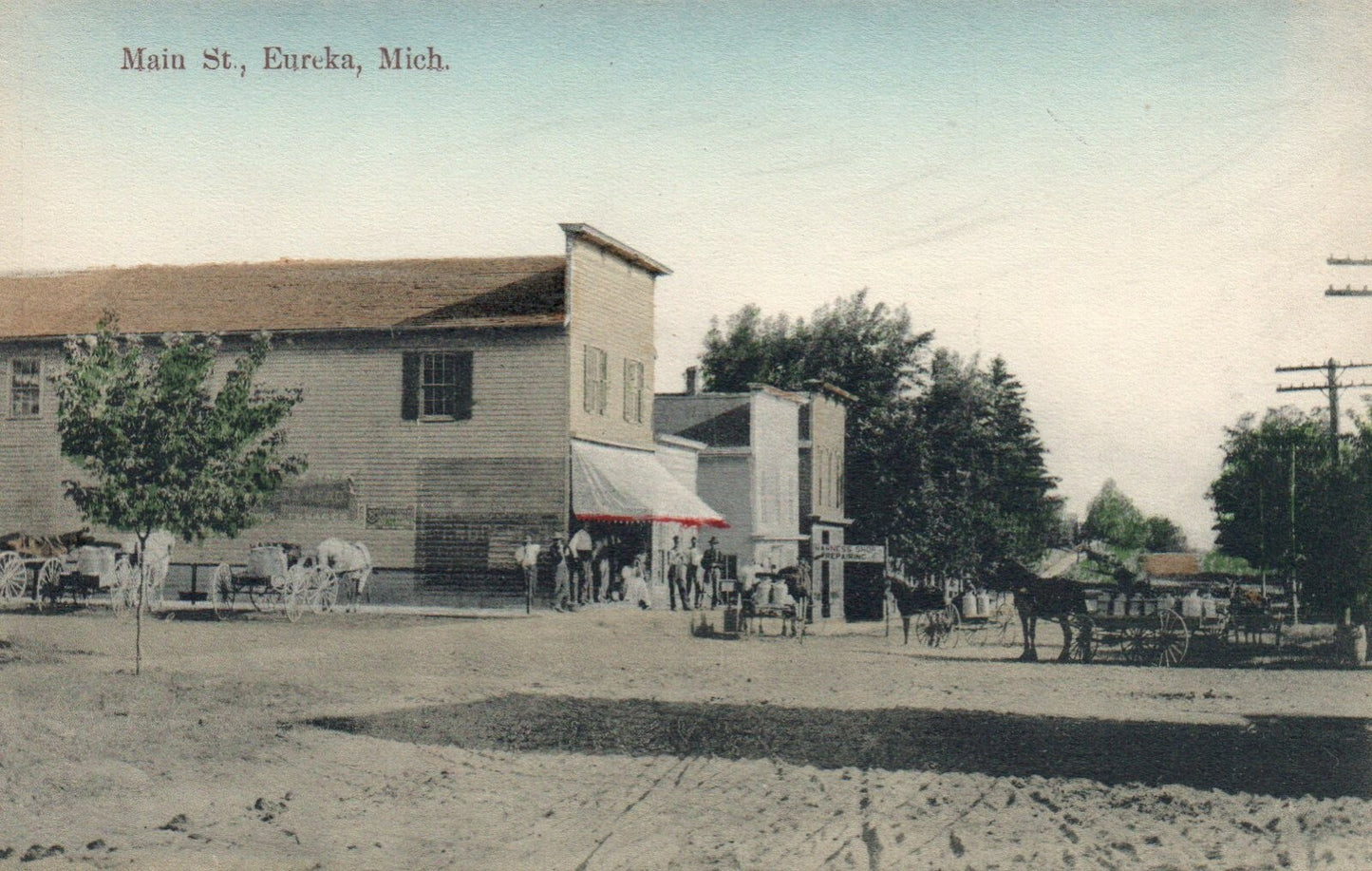8284 Main Street In The Old Days Eureka Michigan Mich MI Postcard