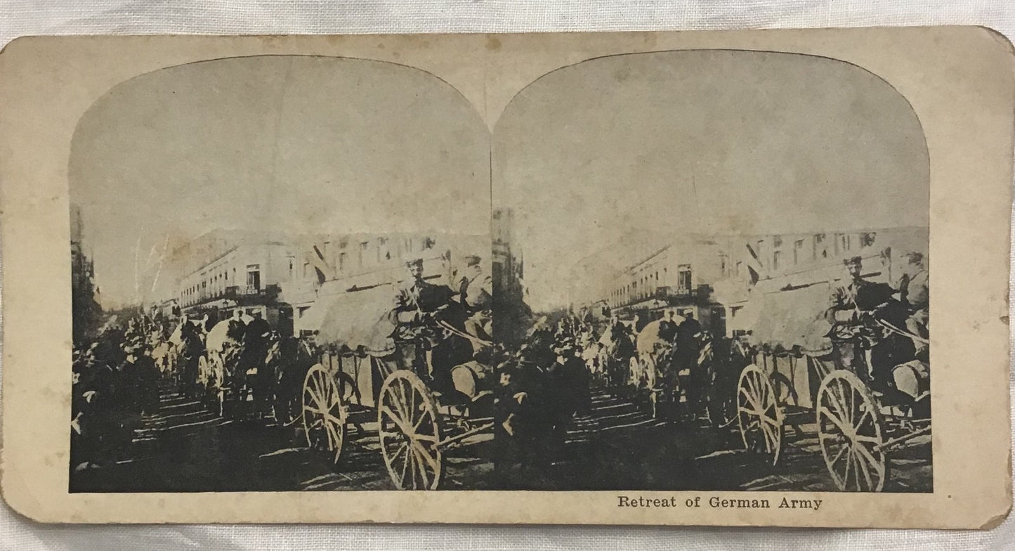 WWI Stereoview Retreat Of German Army War