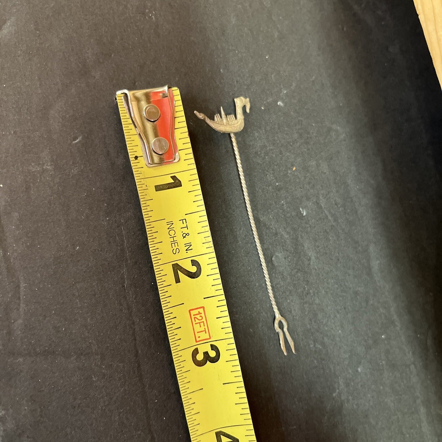 Vintage Antique Hair Pin, Bobby Pin With , Dragon On One End 3” Long