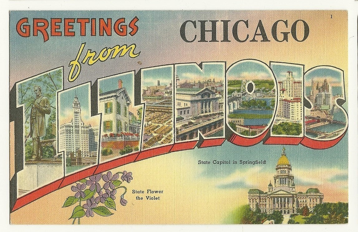 Large Letter Chicago IL Illinois Postcard