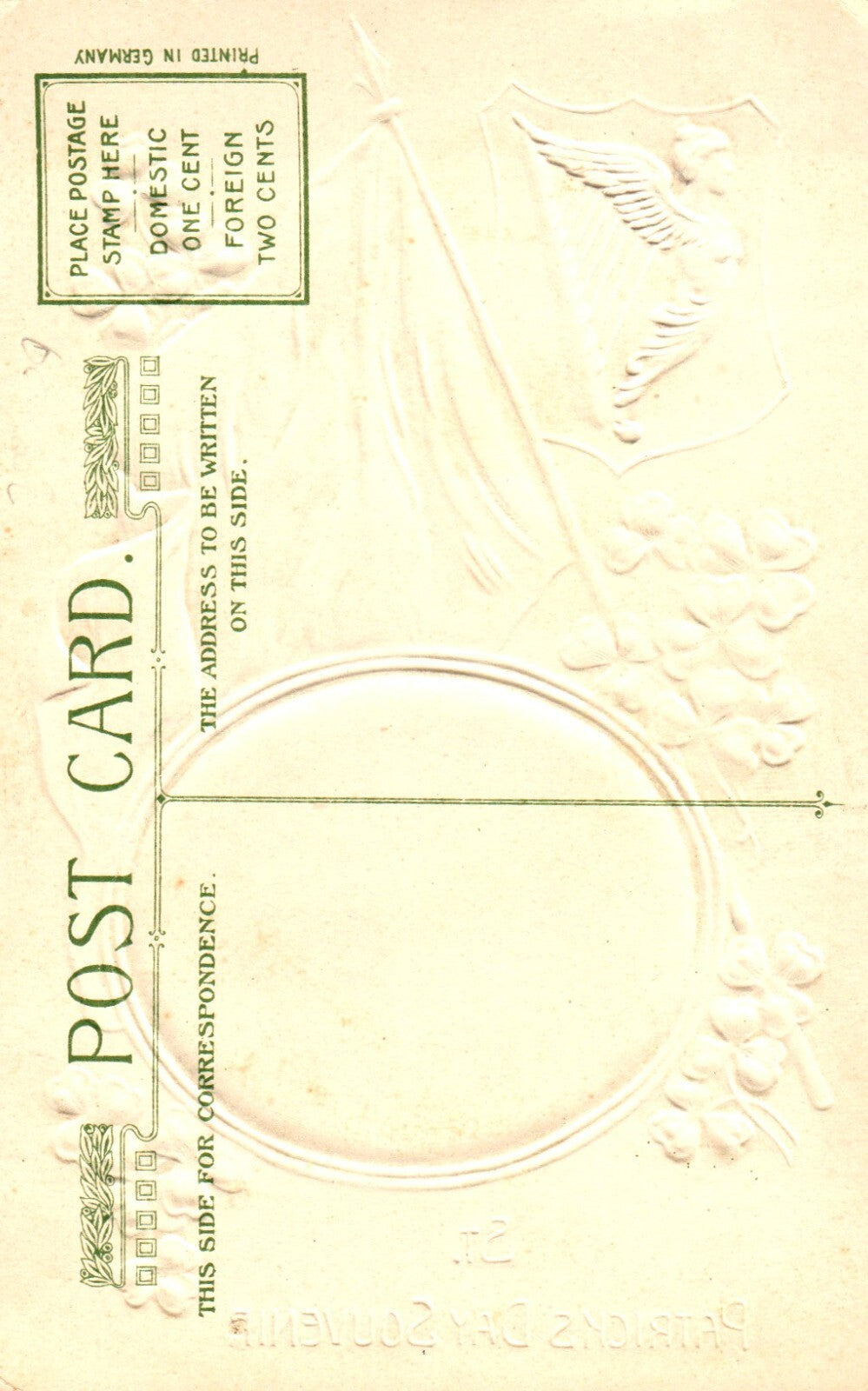 Winsch St Patrick's Day Erin Go Bragh Irish Flag Postcard Series Ireland River