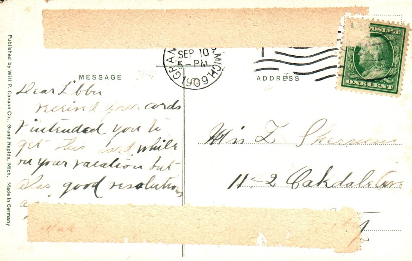 Boulevard Between John Ball & Lincoln Pk Grand Rapids MI MICH MICHIGAN Postcard