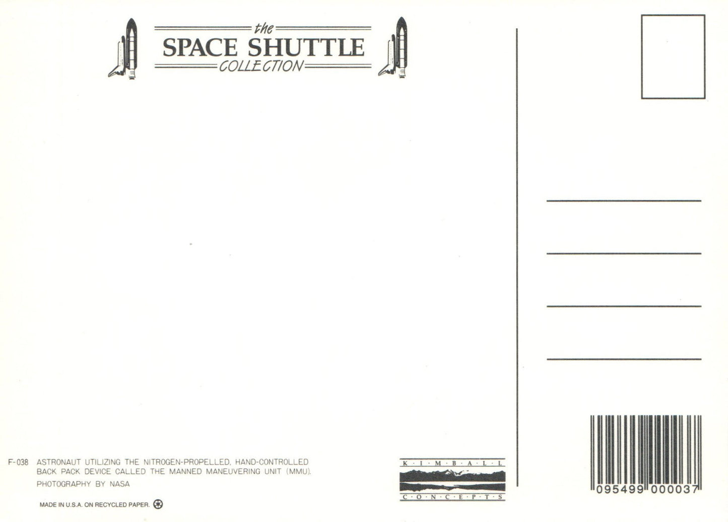Astronaut Using A Nitrogen-Propelled Back Pack NASA Space Large Postcard