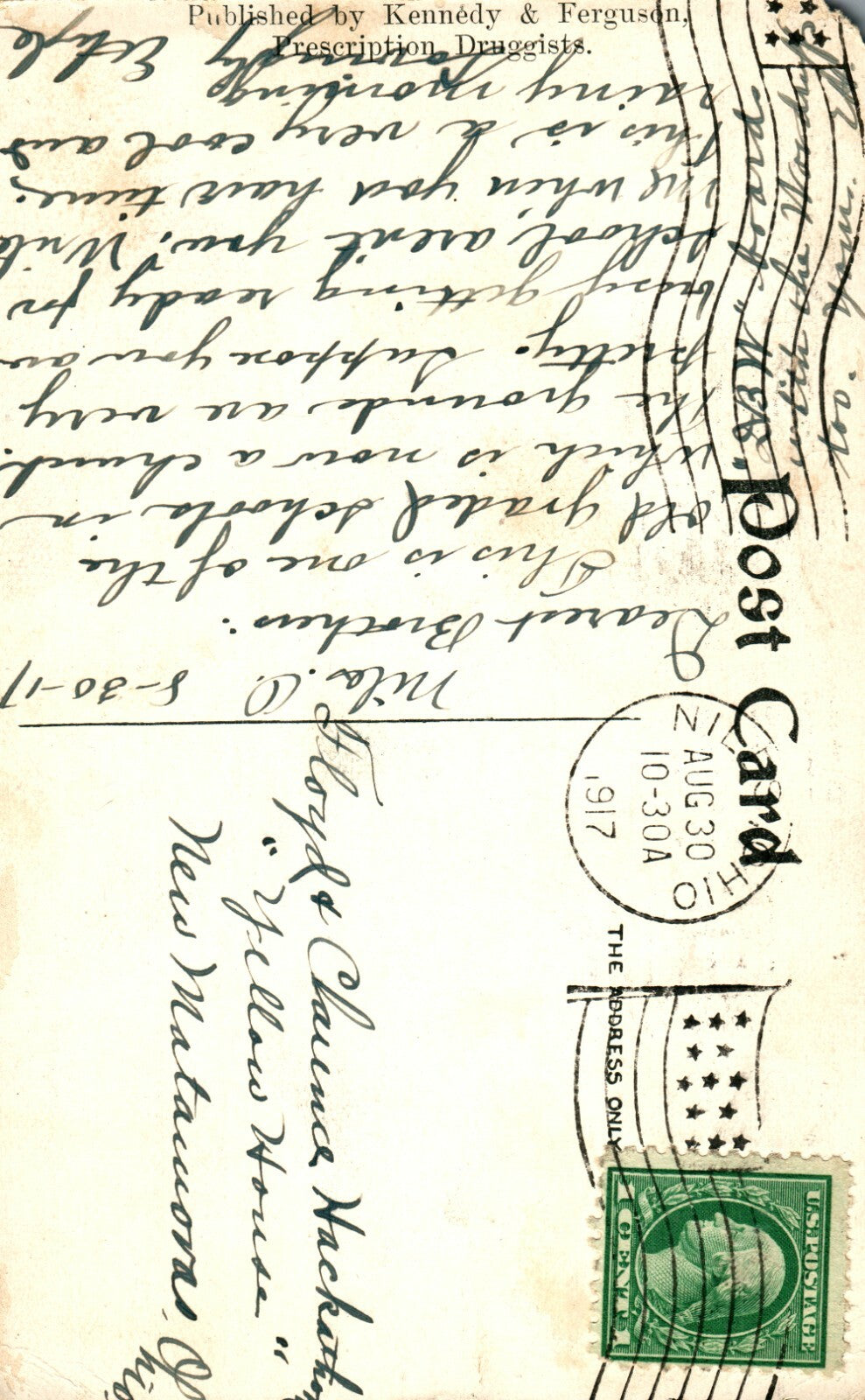 1917 Central School Niles Ohio OH postcard