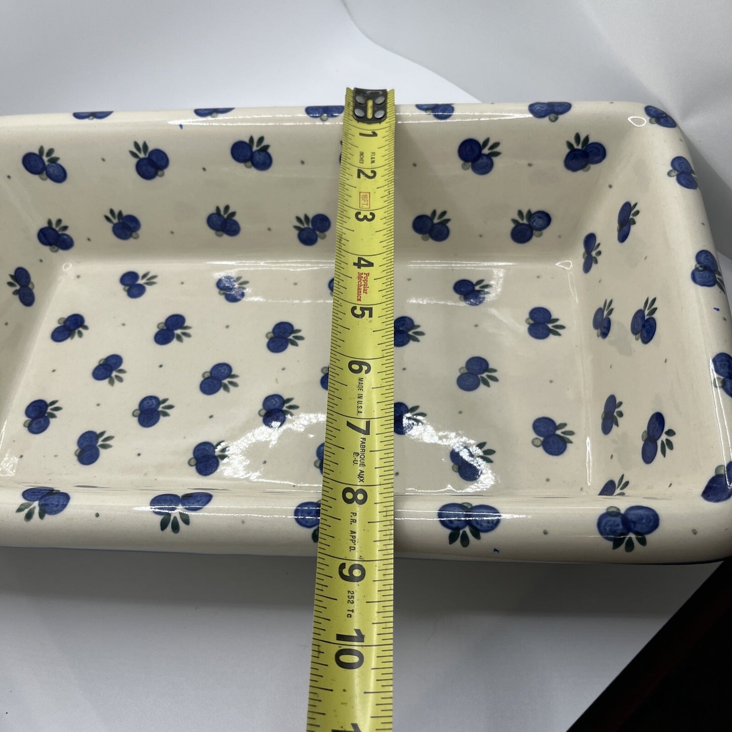 Wild Blueberry Polish Pottery Loaf Baker 14” X 8”