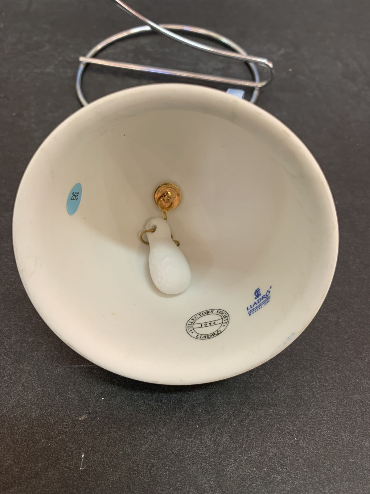 Vintage 1994 Lladro Retired Skating Winter Hanging Bell Ornament