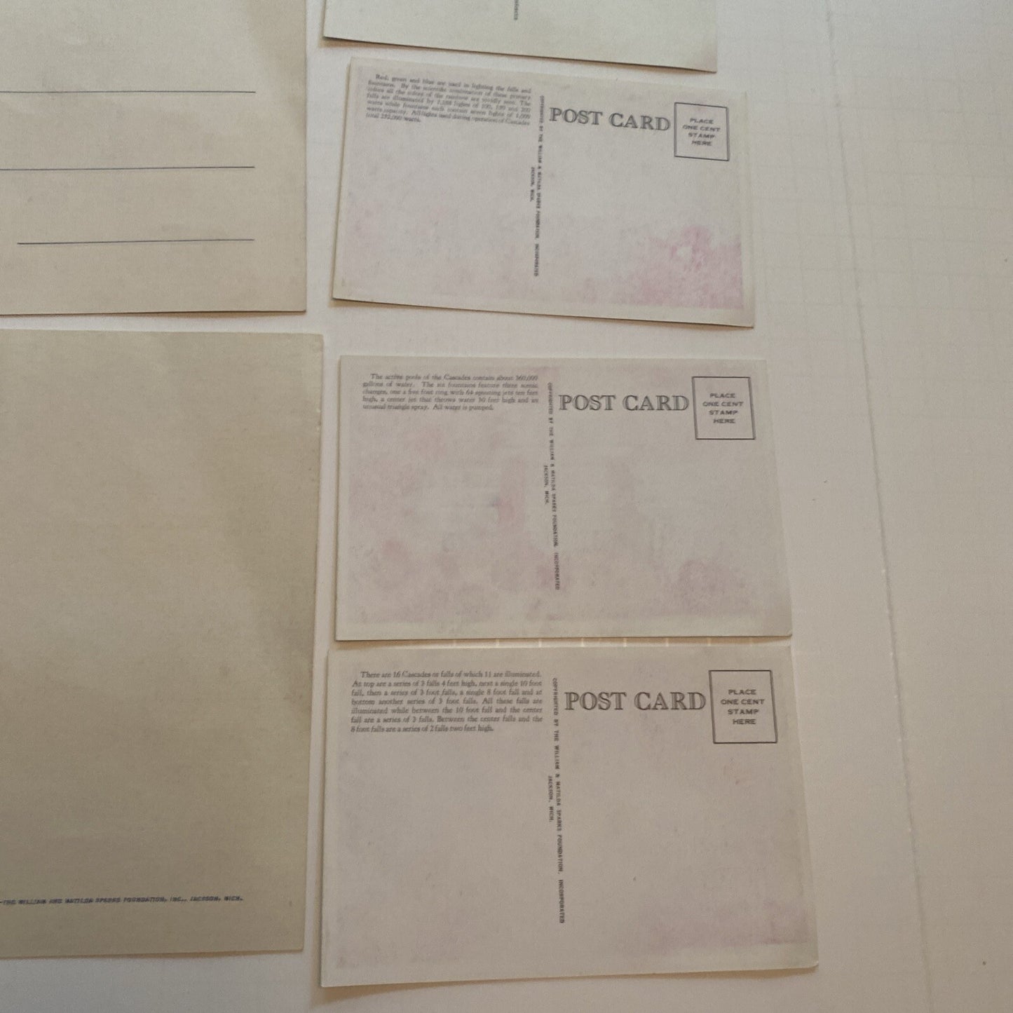 Lot of 6 Jackson MI Michigan Postcard Oversize Cascades Fountain