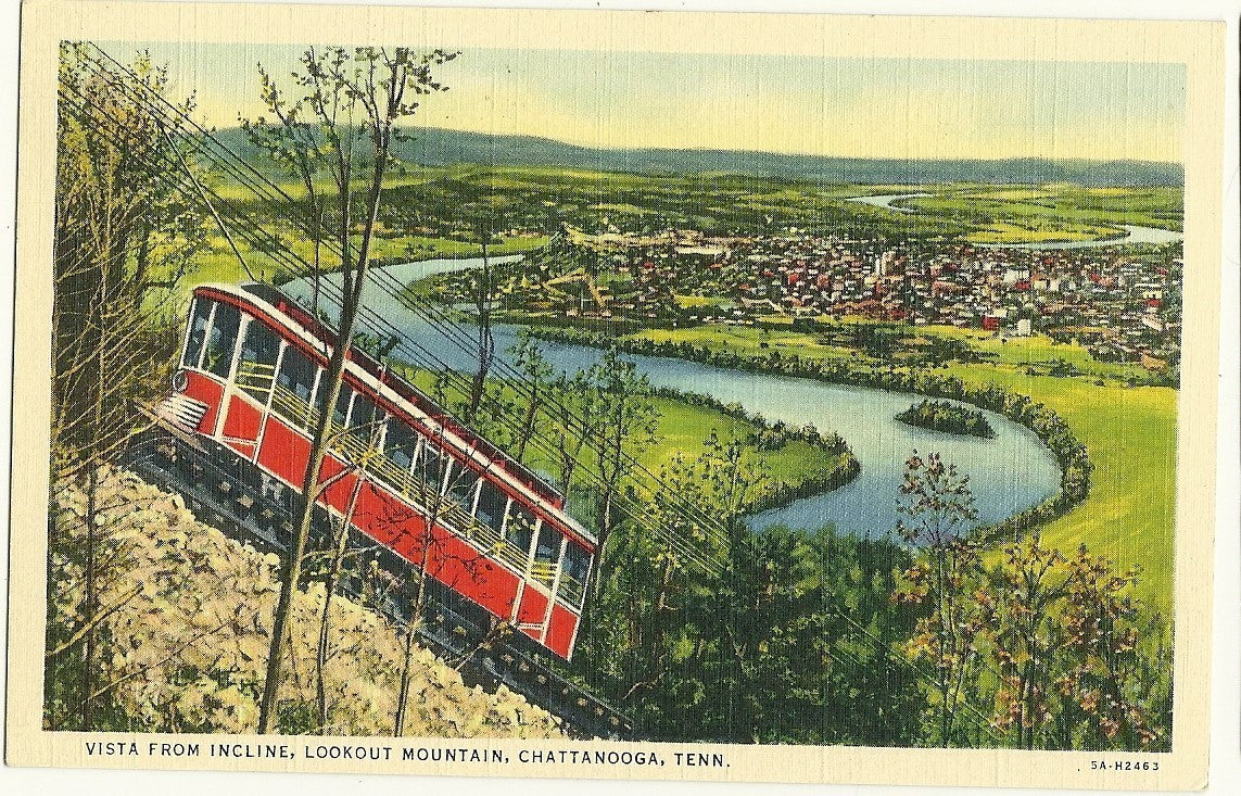 Vista from Incline Lookout Mountain Chattanooga TN Tenn Postcard