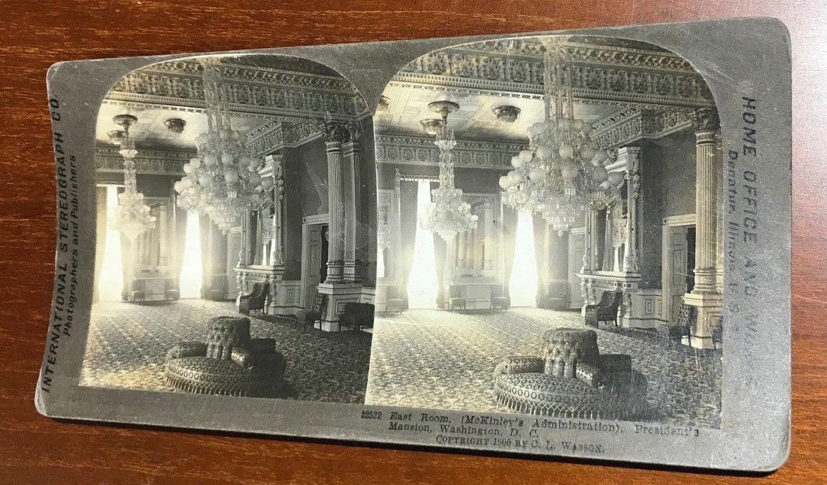 1900 Interior East Room McKinley Administration White House stereoview 22532