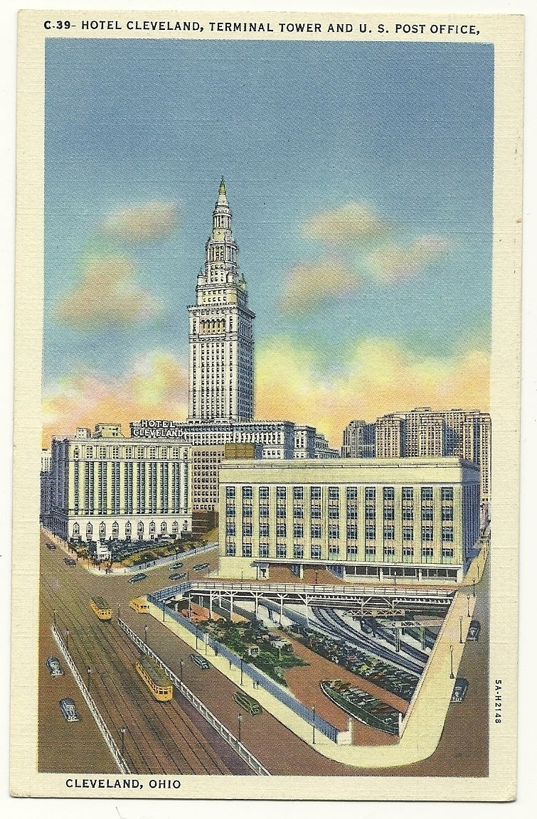 Hotel Cleveland Terminal Tower US Post Office Cleveland OH Post Card