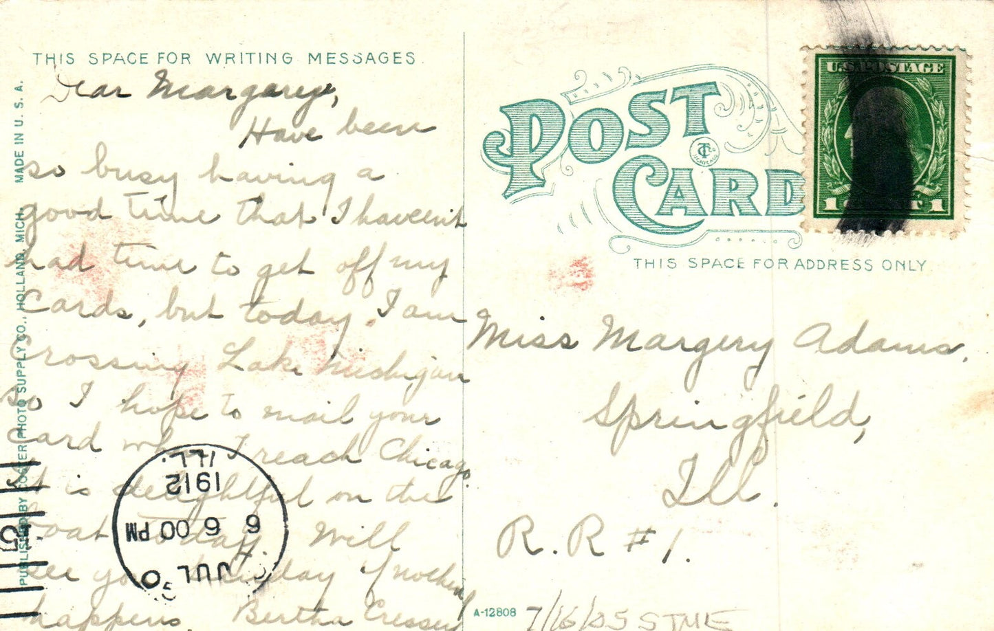 Bird's Eye View of Loop Macatowa Mich Michigan Postcard