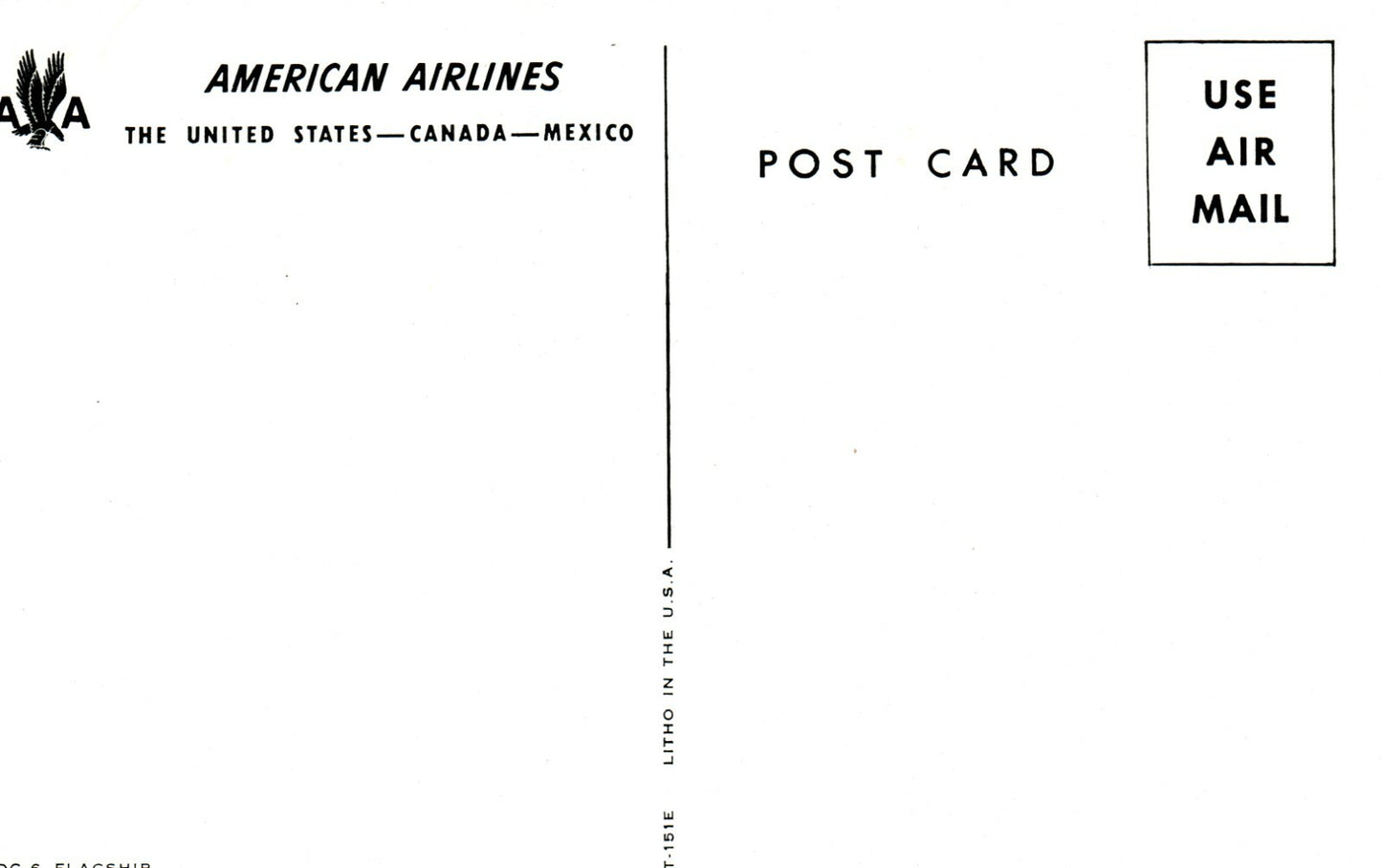American Airlines Airplane 1953 DC-6 Flagship Postcard