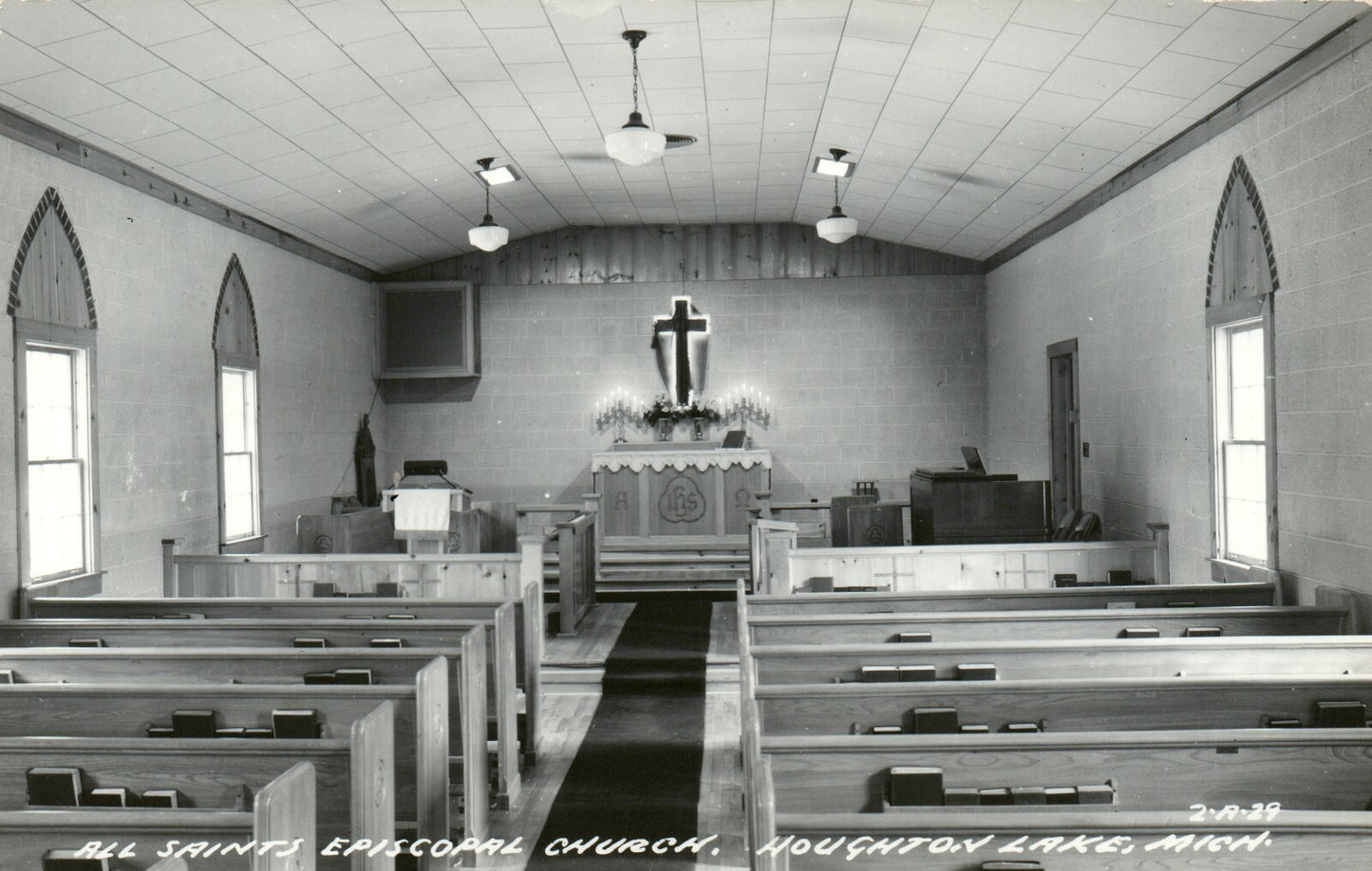 Real Photo Interior Episcopal Church Houghton Lake Mich Michigan MI