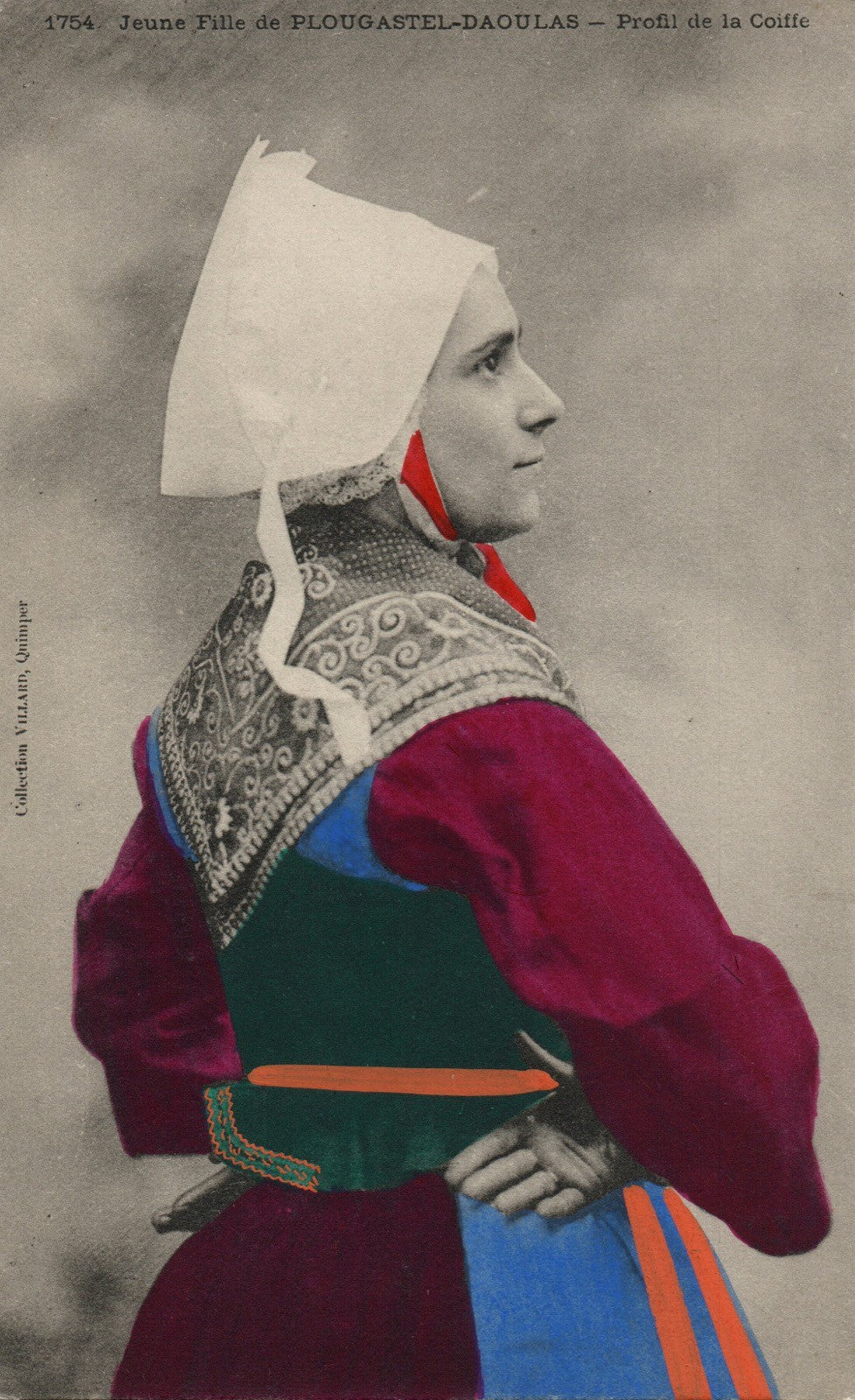 Hand Tinted France French Costume Postcard 1754 Jeune Fille