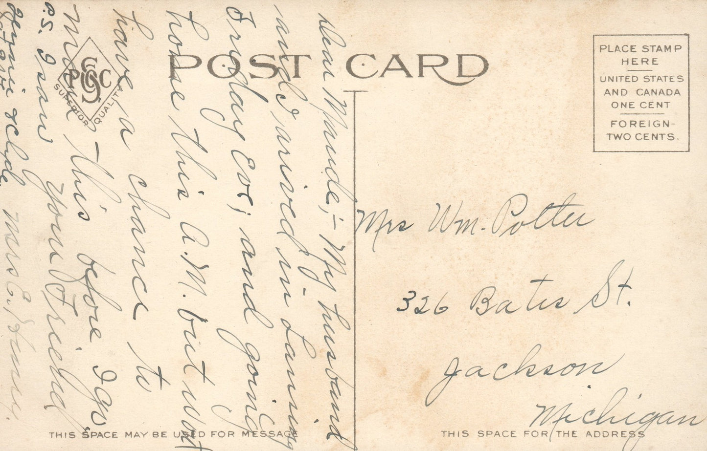 View Looking East from Capitol Lansing Mich Michigan MI Postcard
