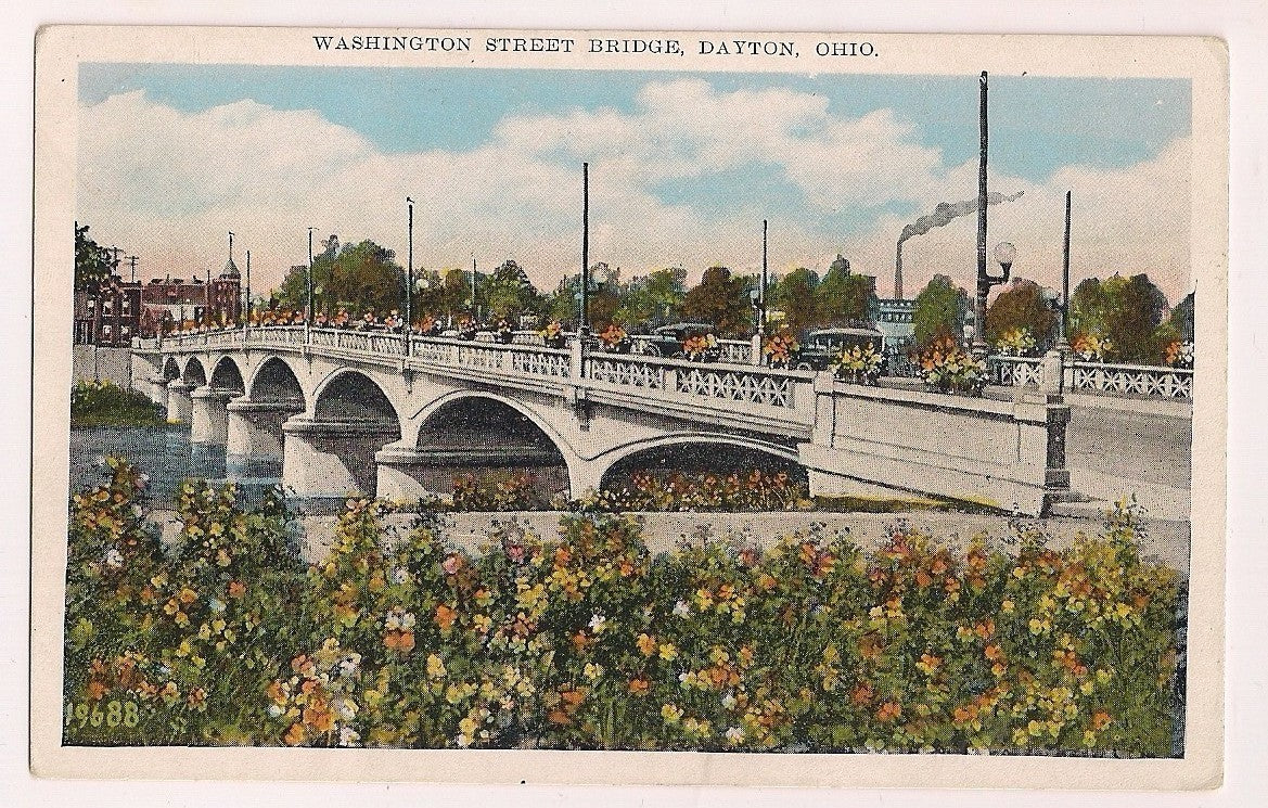 Washington Street Bridge Dayton OH Ohio Postcard