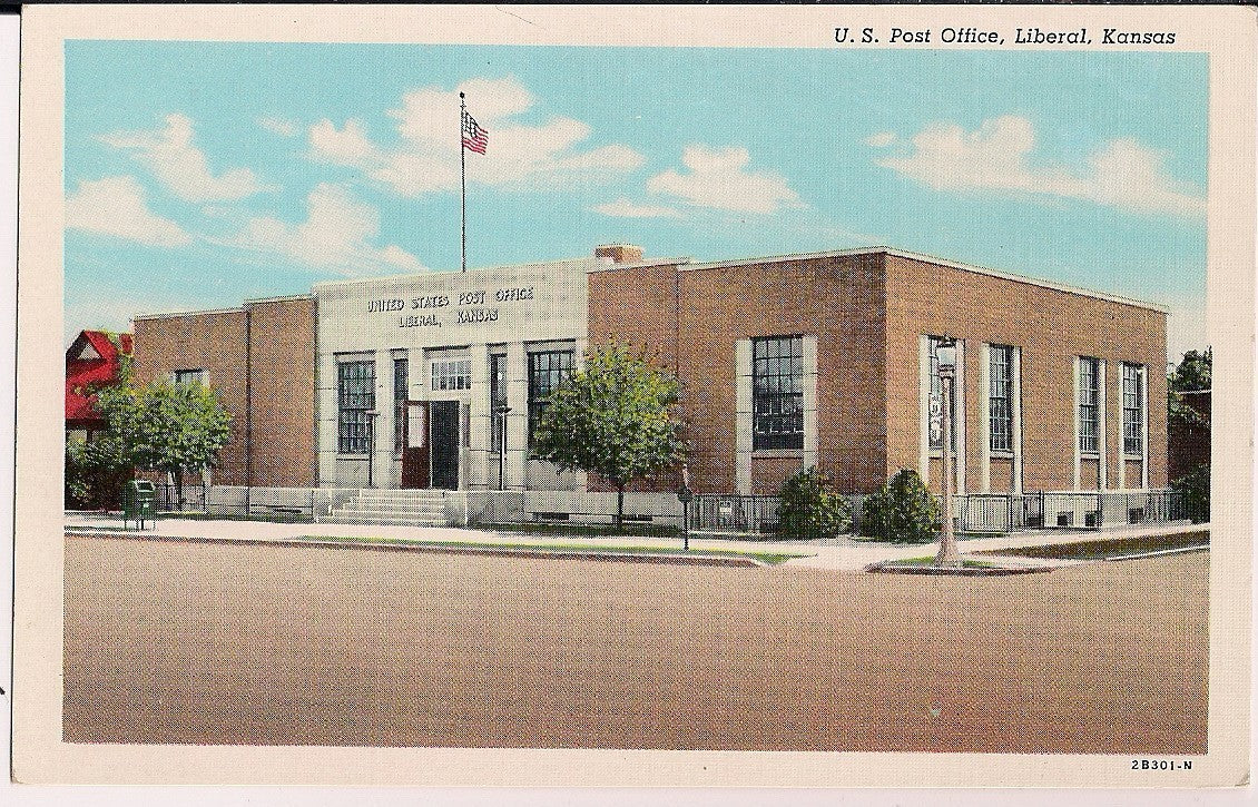 US Post Office Liberal Kansas KS Postcard