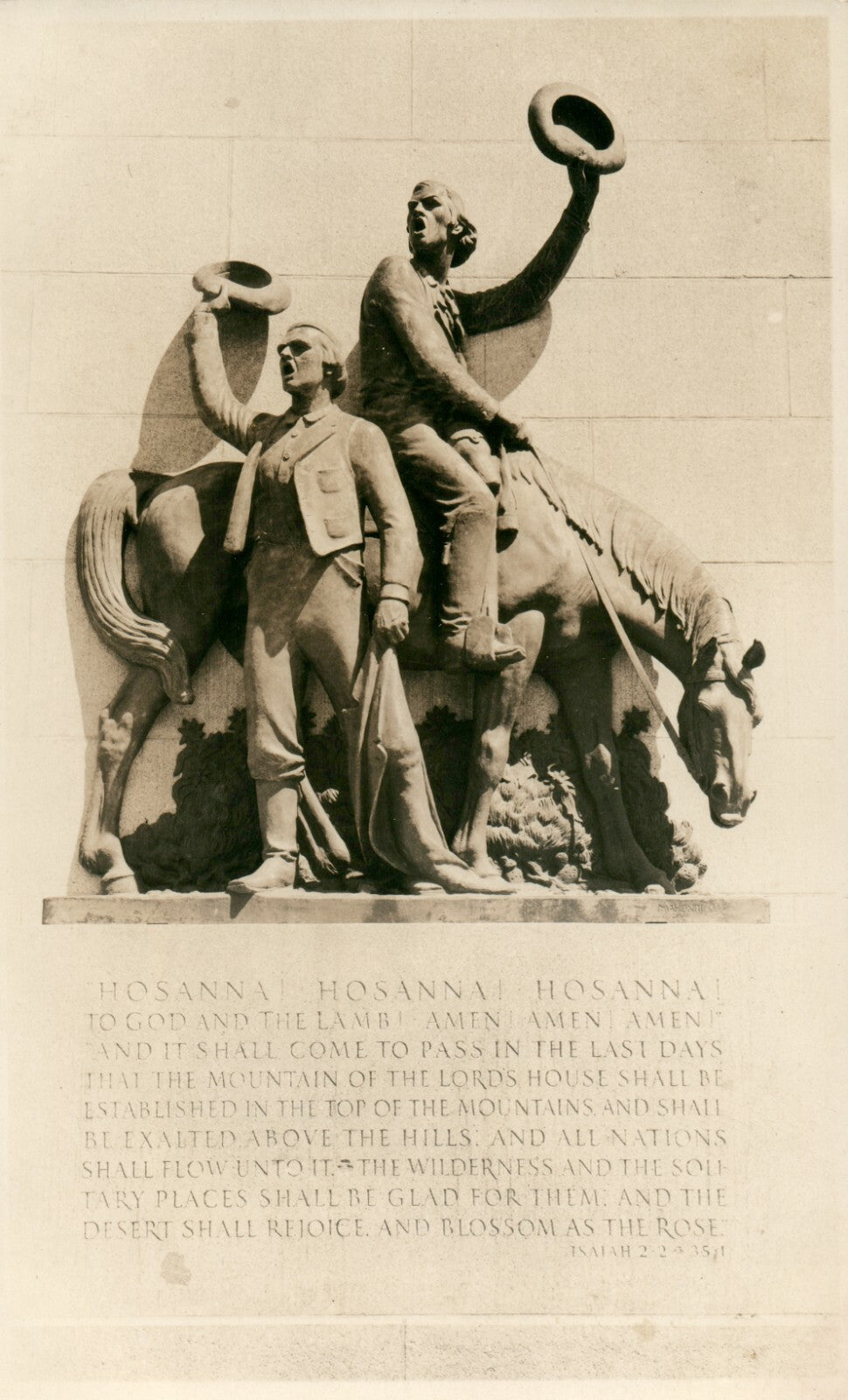 Hosanna Hosanna Hosanna Brigham Young Salt Lake City UT Utah Memorial Statue