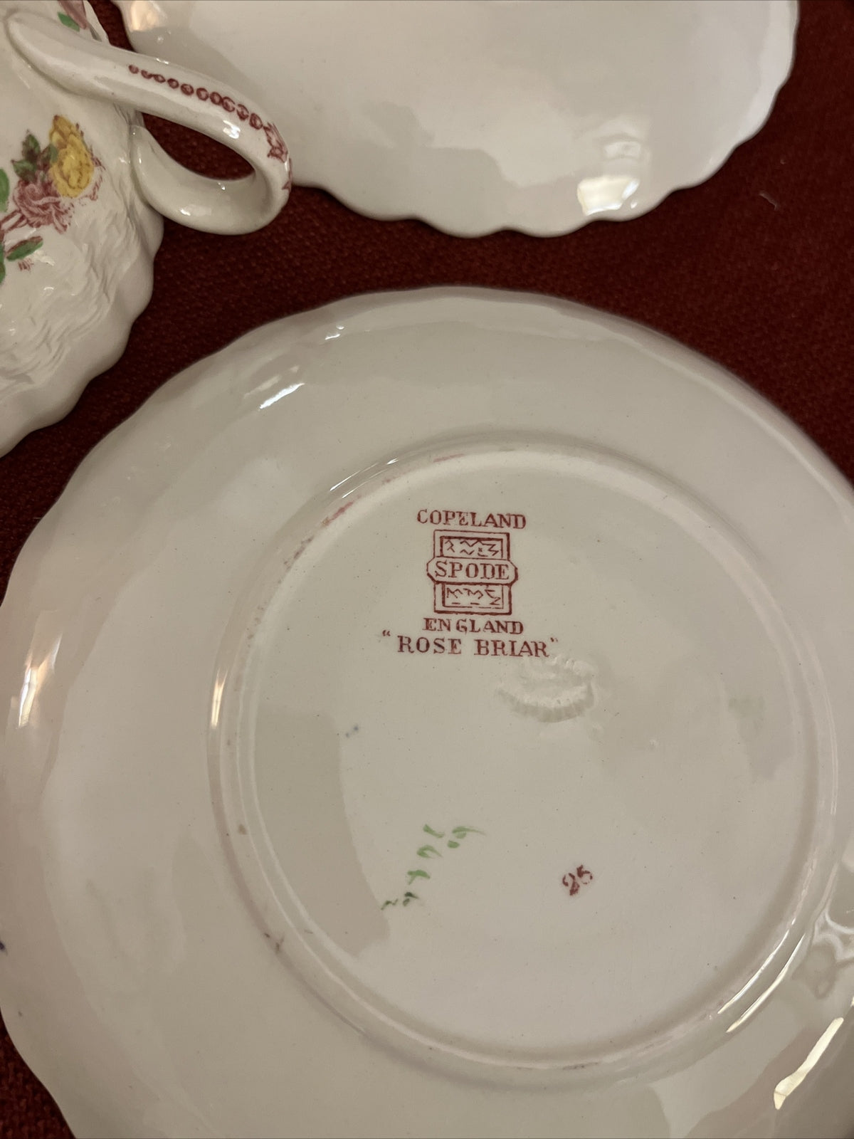 Copeland Spode Rose Briar set of 4 Cup & Saucer Sets 2 1/8"