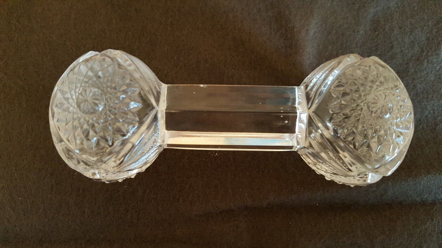 Vintage Antique Fine Cut Glass Lead Crystal Knife Rest Holder E