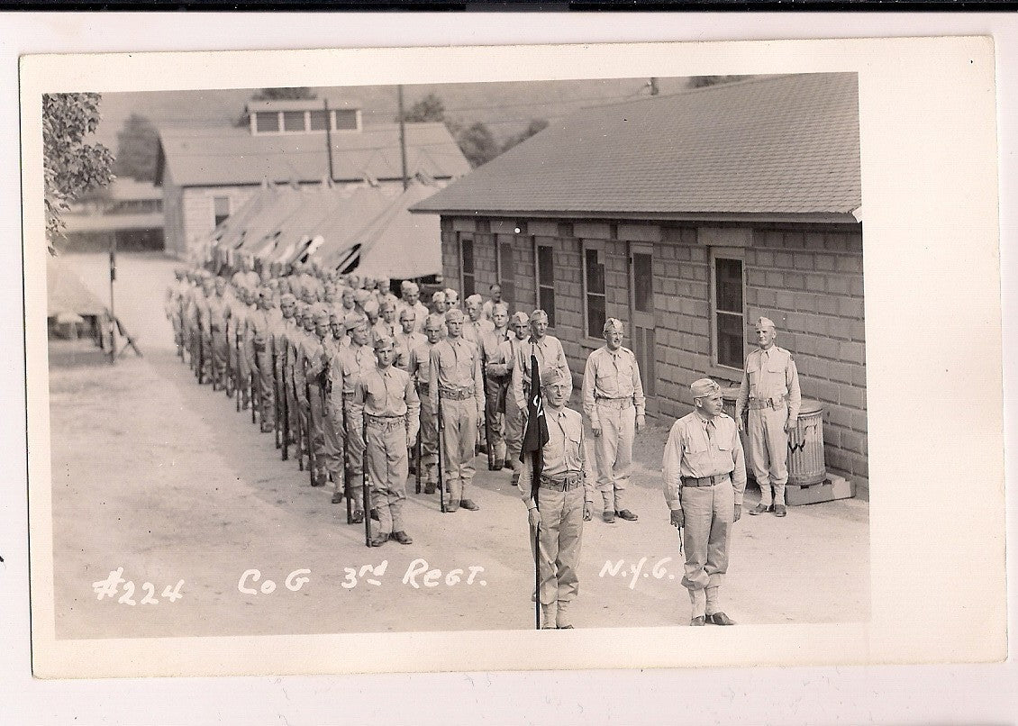 Real Photo WWII #224 Company G 3rd Regiment NYG Military Militaria Postcard