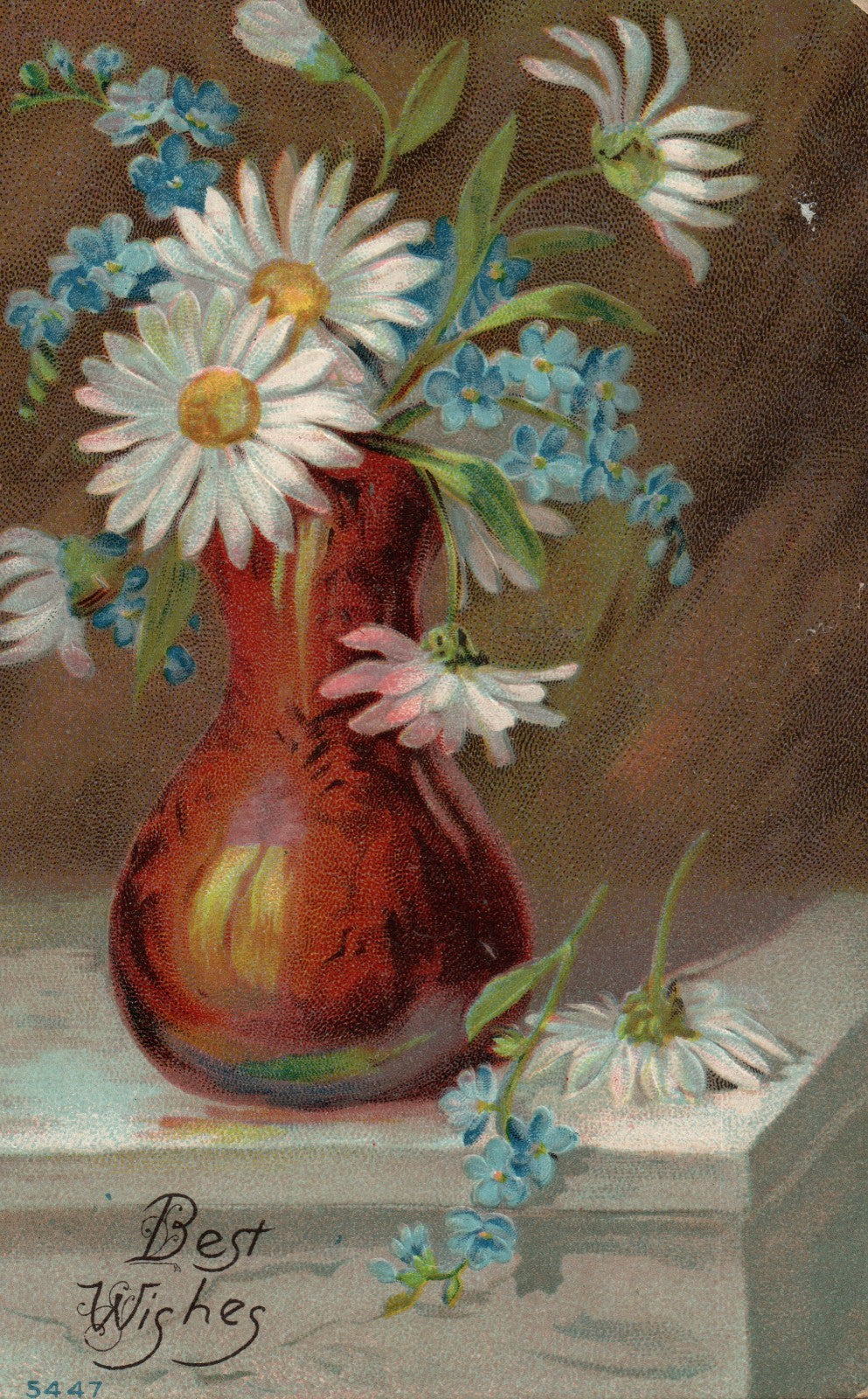 1911 Daisys Forget Me Nots Floral Flowers Postcard #5447