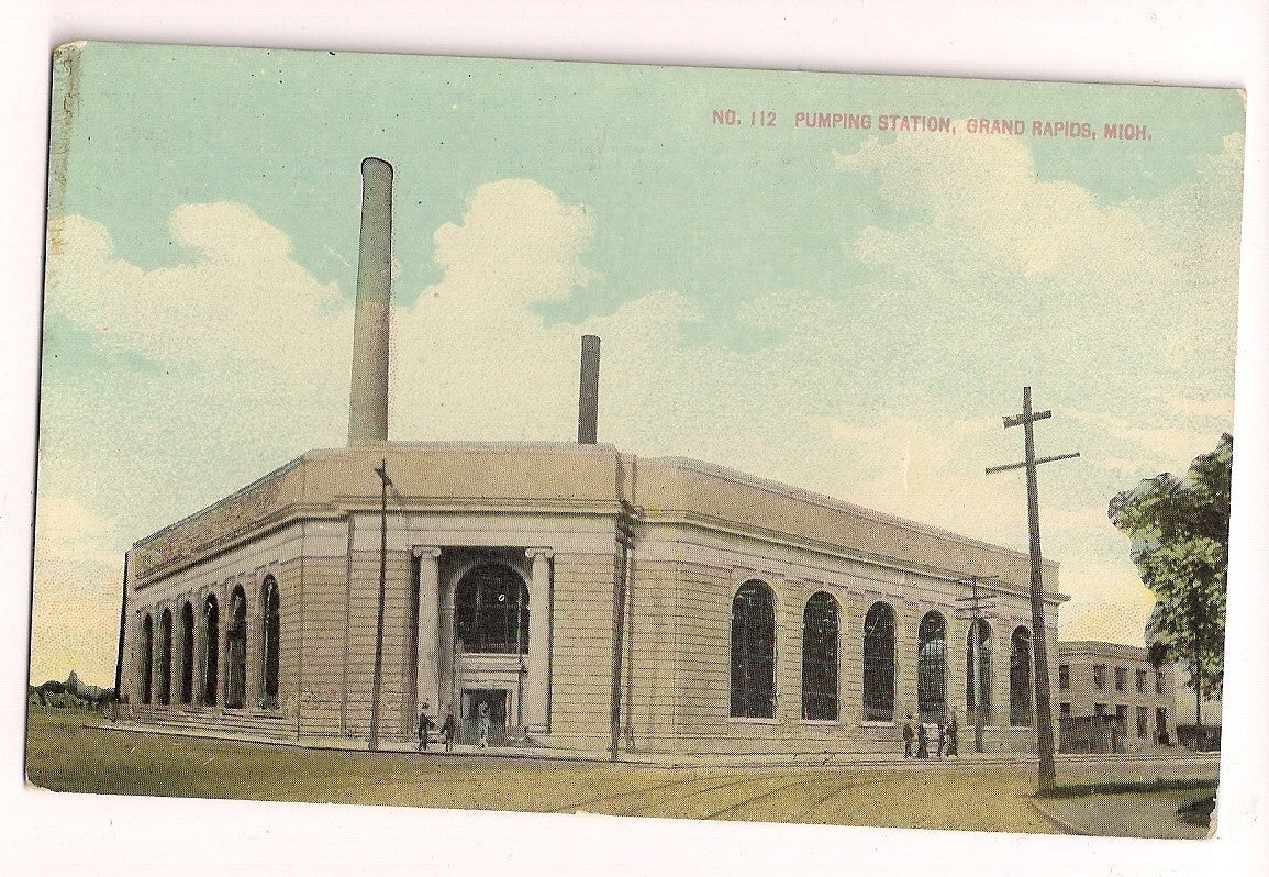 Pumping Station Grand Rapids MI Michigan Mich Postcard