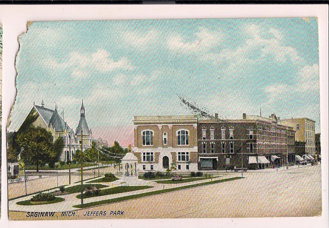 1909 Saginaw Jeffers Park MI Michigan Mich Postcard