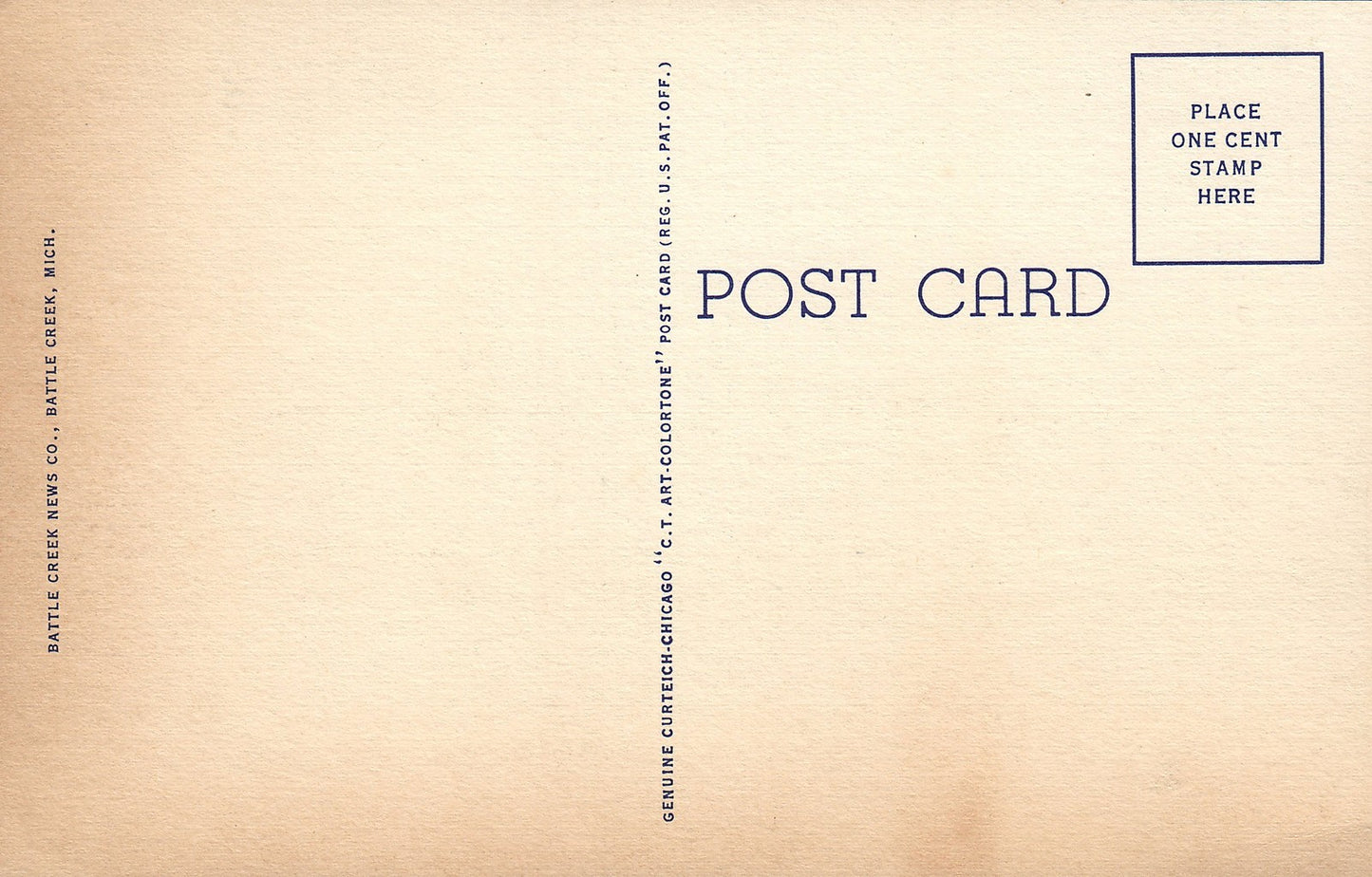 Service Club Fort Custer Battle Creek MI Michigan Military Militaria Postcard