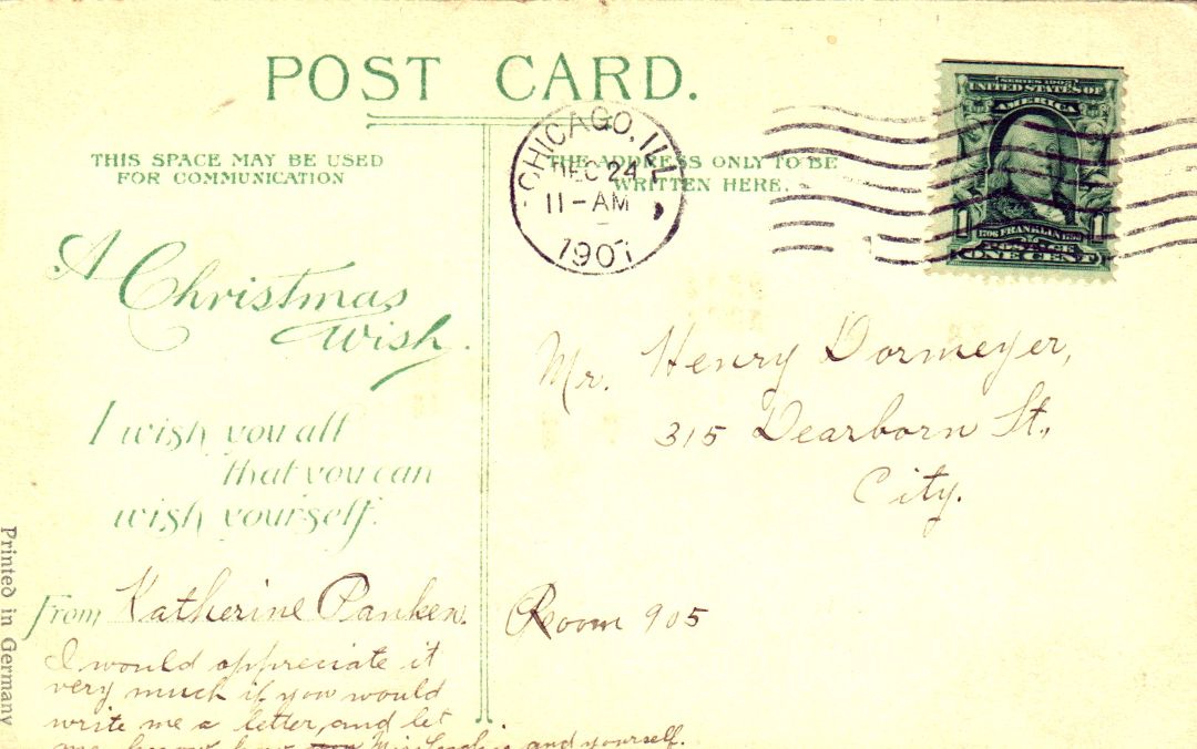 Cabin Covered in Snow Lights at Night HTL Hold to the Light postcard