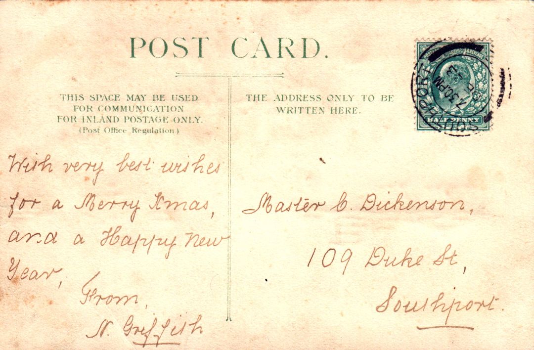 A Happy Christmas HTL Hold to the Light postcard