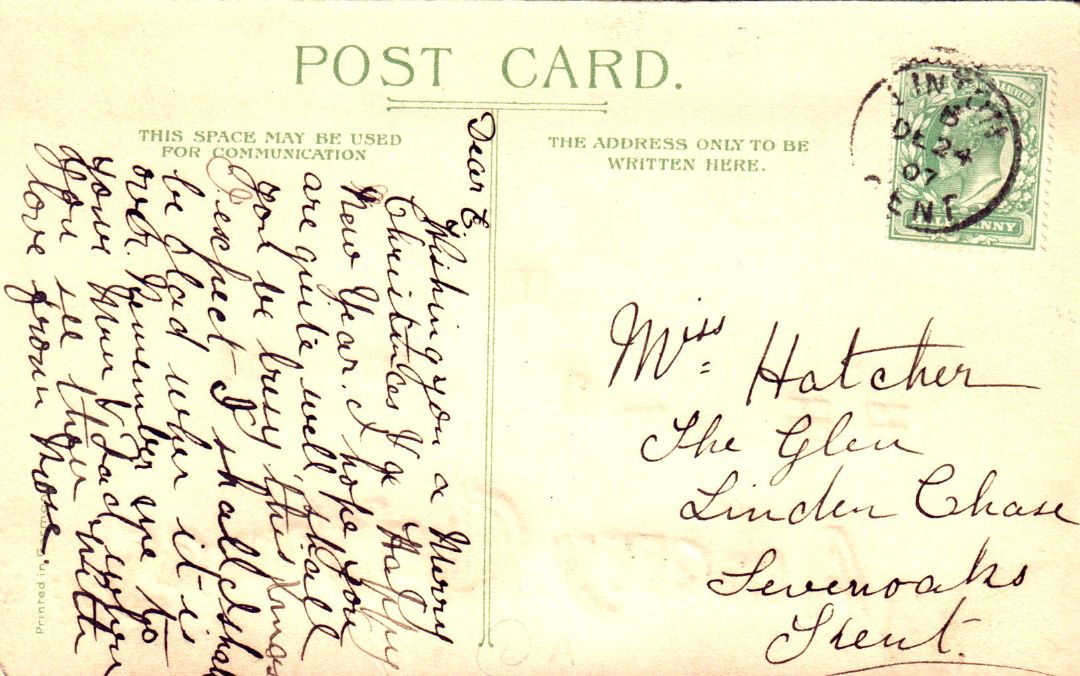 A Merry Christmas HTL Hold to the Light postcard
