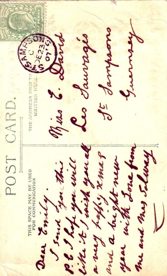 Merry, As Peal The Bells Be Your Glad Christmas-Tide HTL Hold to the Light postcard