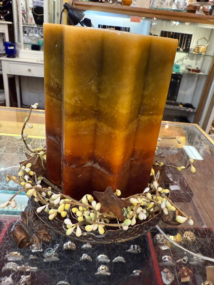 Lighted Fall Candle