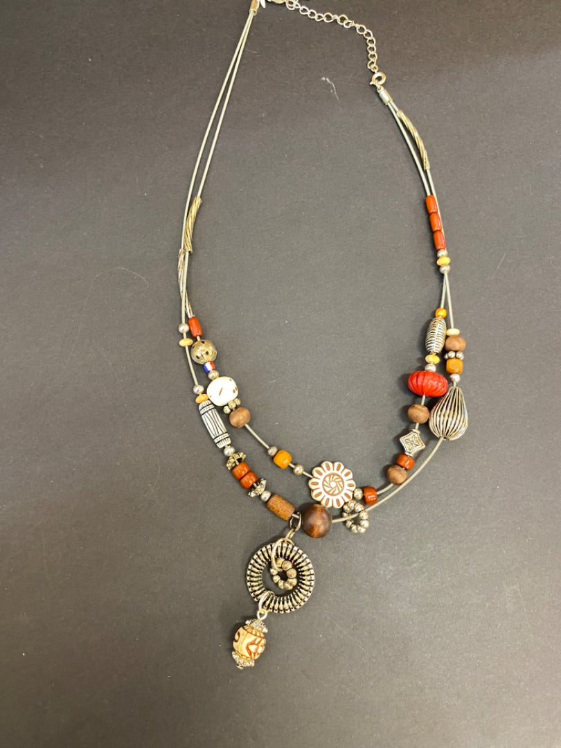 Brown Silver Necklace
