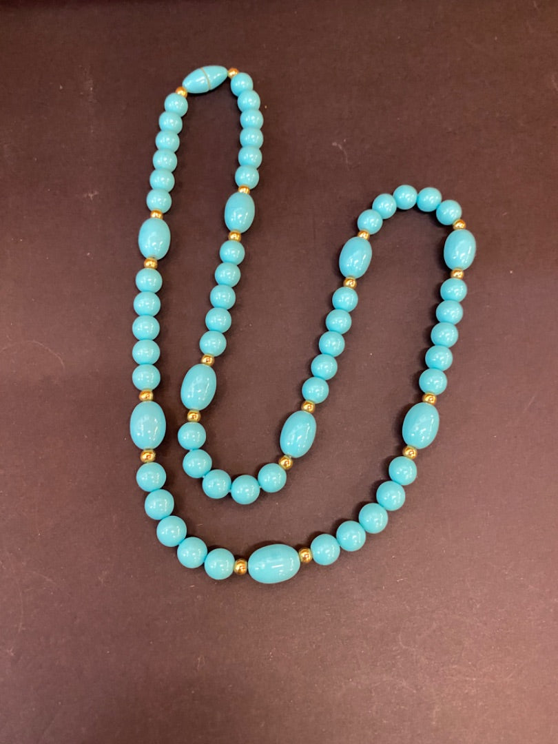 Faux Turquoise Beaded Necklace