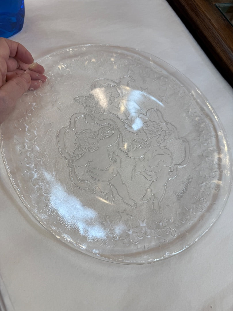 Glass Christmas platter