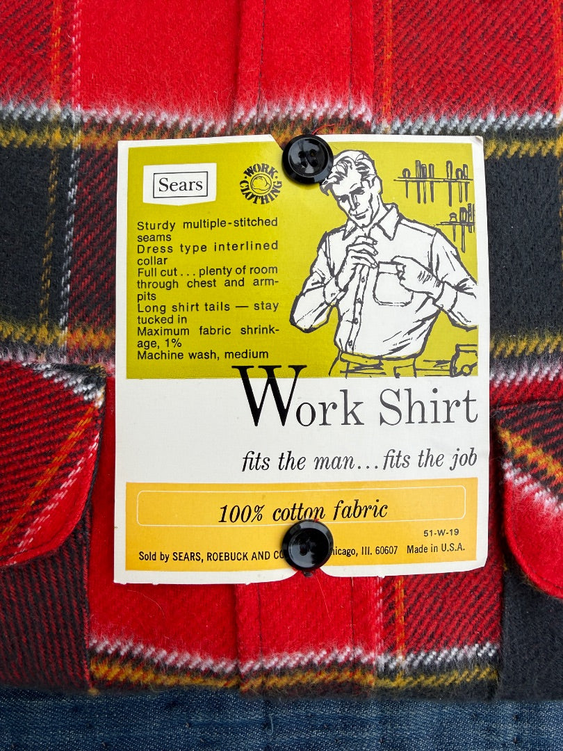 Vtg 60s Sears Deadstock flannel