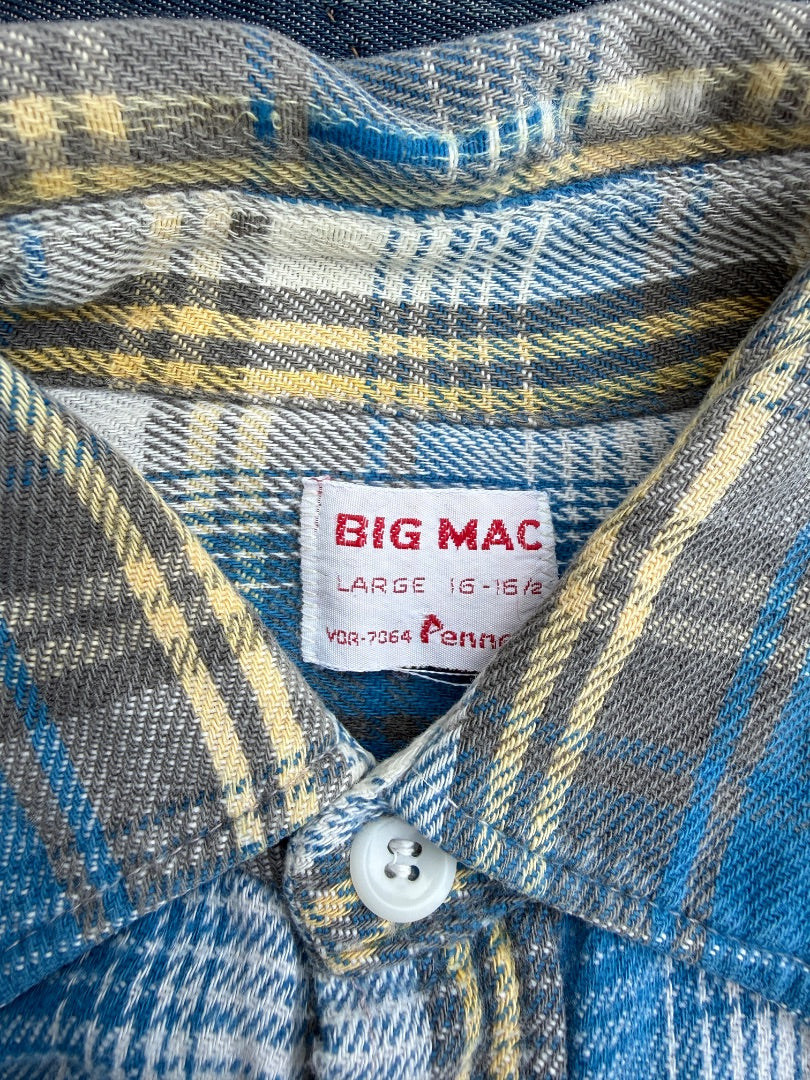Vtg 60s Big Mac blue and yellow tagged Large
