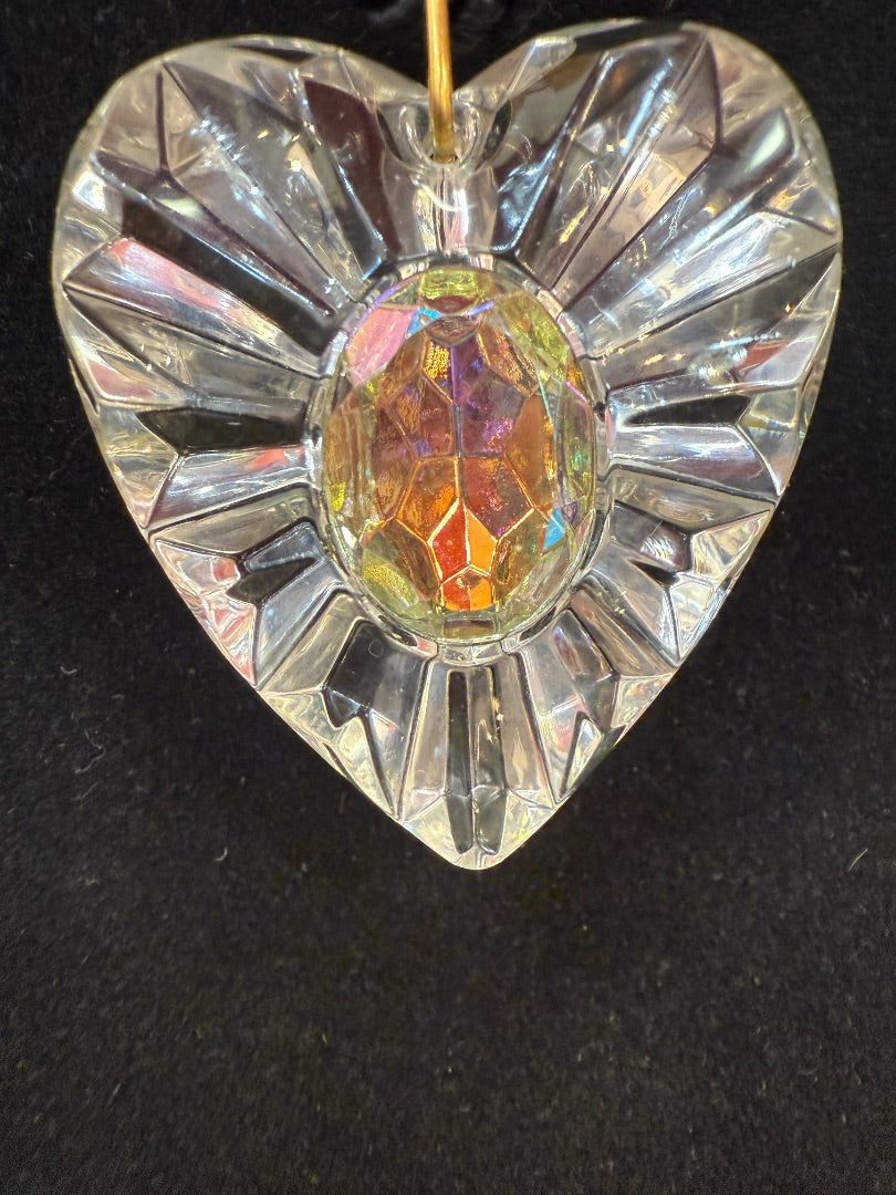 Vtg Avon Crystal Heart Necklace