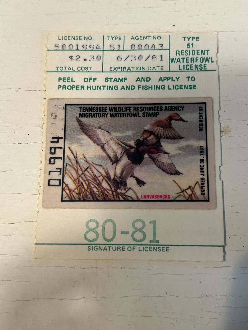 Vintage Hunting and Fishing License
