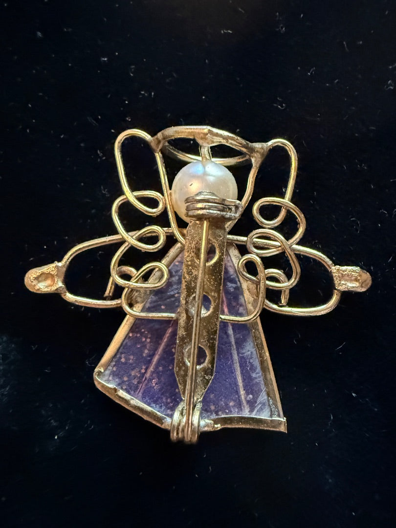 Purple Angel Pin Brooch Christmas Pin